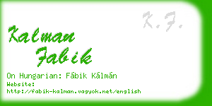 kalman fabik business card