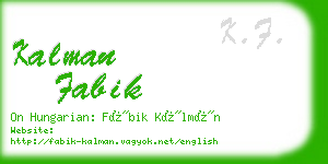 kalman fabik business card